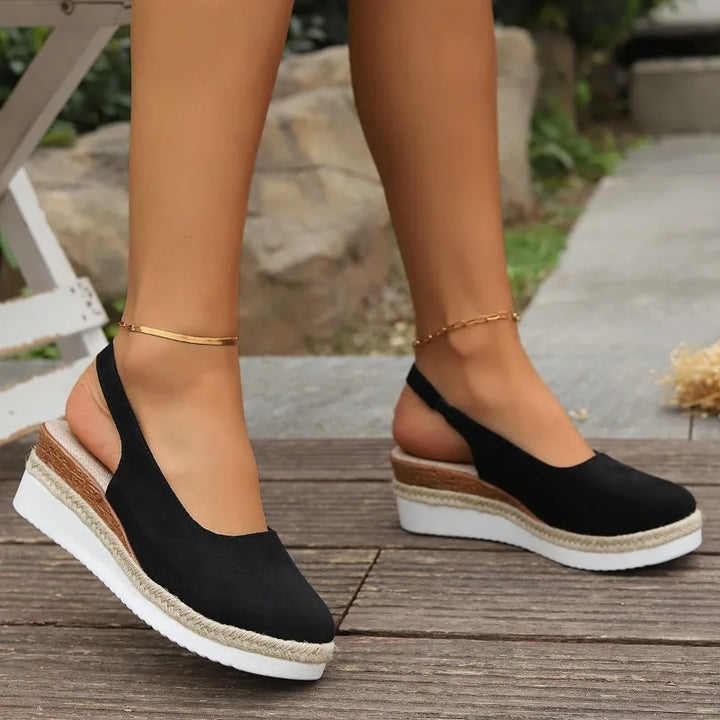 Orthopedic slingback platform loafers for women. Ultimate comfort & support for all-day casual wear.