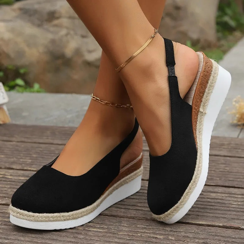 Casual women's slingback platform loafers. Espadrille-style summer shoes for all-day comfort & weekend wear.