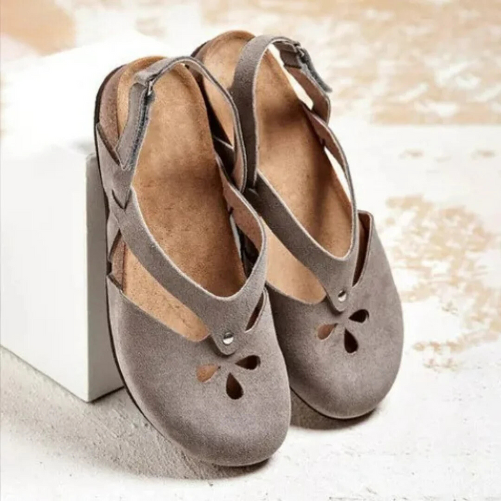 Arch support women's orthopedic sandals, slingback with cross-strap for comfortable and casual summer walking.