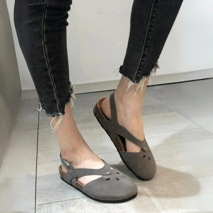 Women's orthopedic slingback sandals, cross-strap design for a secure fit, perfect comfortable summer footwear.