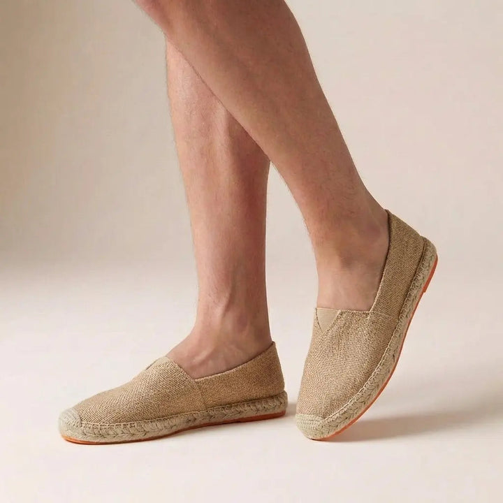 Women's orthopedic slip-on espadrilles worn on foot, showcasing casual style and comfortable fit for everyday.