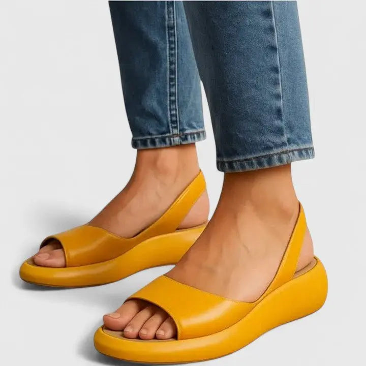 Elegant women's orthopedic walking sandals, easy slip-on design with plush cushioning for comfort.