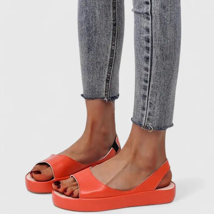 Women's casual orthopedic sandals with cushioned footbed; ideal slip-on summer comfort shoes.