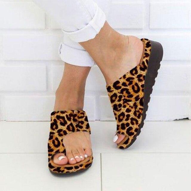 Summer women's orthopedic slip-on sandals, offering toe & arch support for ultimate foot comfort.