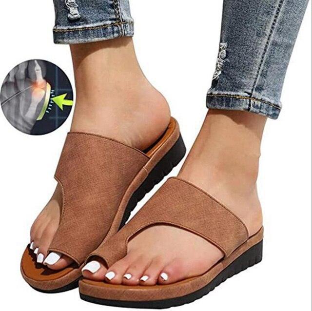 Women's casual orthopedic sandals with ergonomic toe support and arch comfort for daily wear.