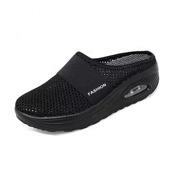 Women's comfort slip-on shoes with arch support & air cushion, perfect for orthopedic walking needs.