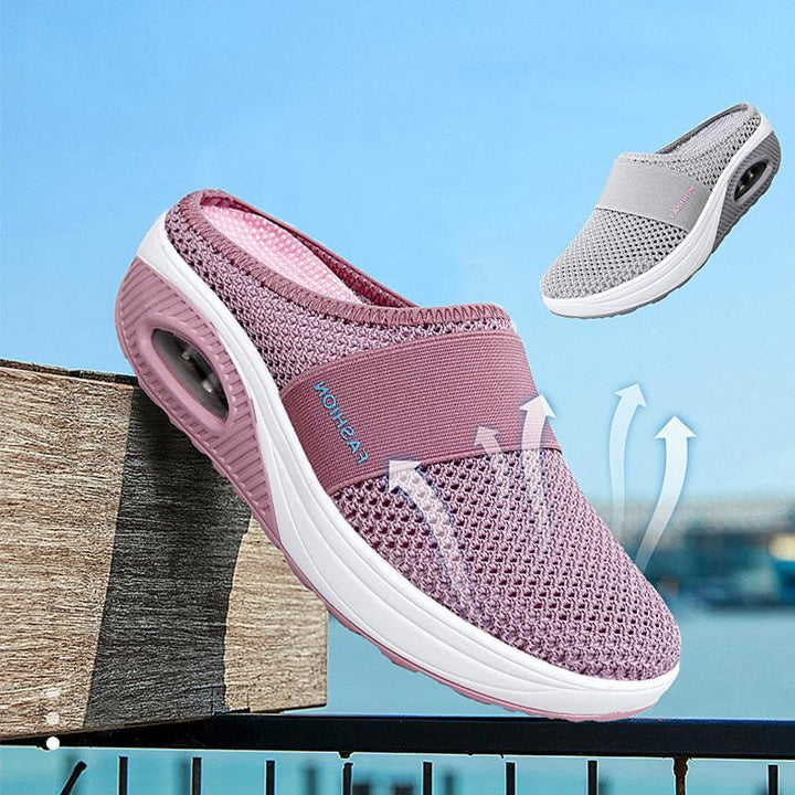 Slip-on orthopedic shoes for women, featuring air cushion and arch support for superior comfort.