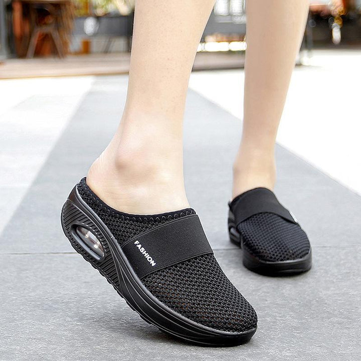 Easy wear women's slip-on orthopedic shoes with air cushion, providing arch support and all-day comfort.