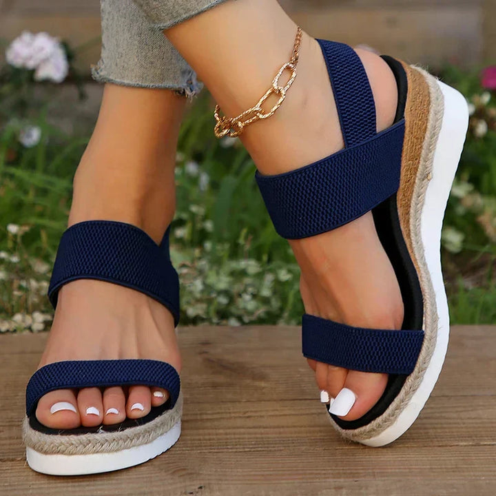 Side view: Women's orthopedic sandals with arch support, offering stylish comfort for summer casual walking.