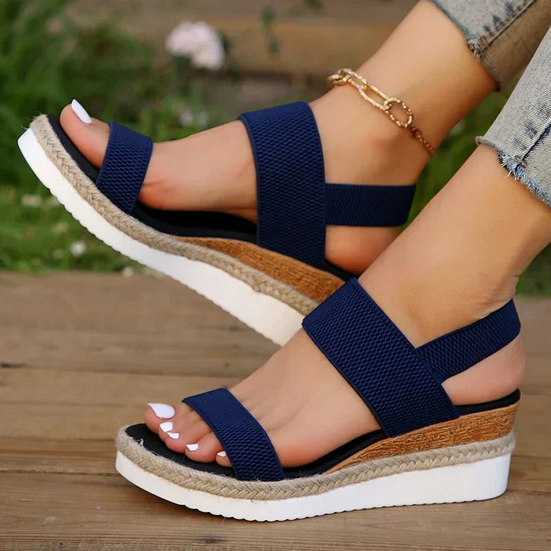 Top view: Women's orthopedic strap sandals, highlighting footbed comfort & stylish design for everyday wear.