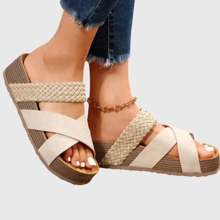 Stylish women's orthopedic sandals with arch support for pain relief & comfort. Perfect casual summer footwear.