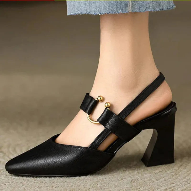 Comfortable women's orthopedic high heels with arch support, providing pain relief & stylish everyday wear.