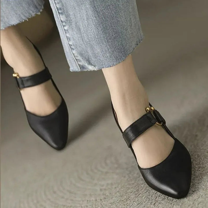 Elegant women's block heel orthopedic high heels, designed for support, comfort & fashionable ladies.