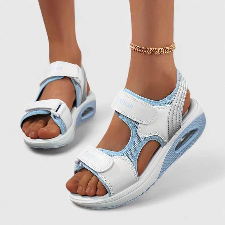 Stylish women's slip-on comfort sandals. Orthopedic design with arch support for walking & foot health.