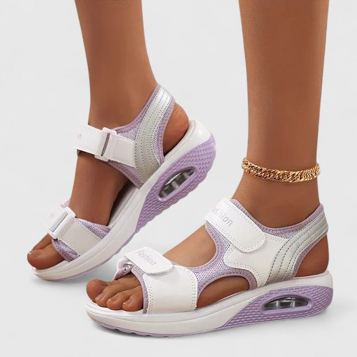 Comfortable women's orthopedic sandals, arch support & wide toe box for pain relief & foot health.