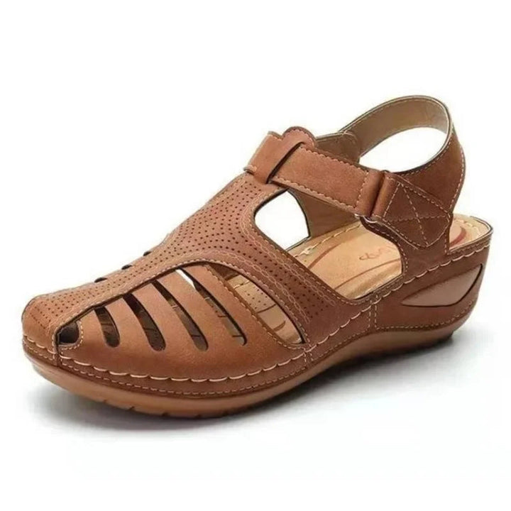 Comfortable women's orthopedic sandals with adjustable straps, open toe design, perfect for summer walking.