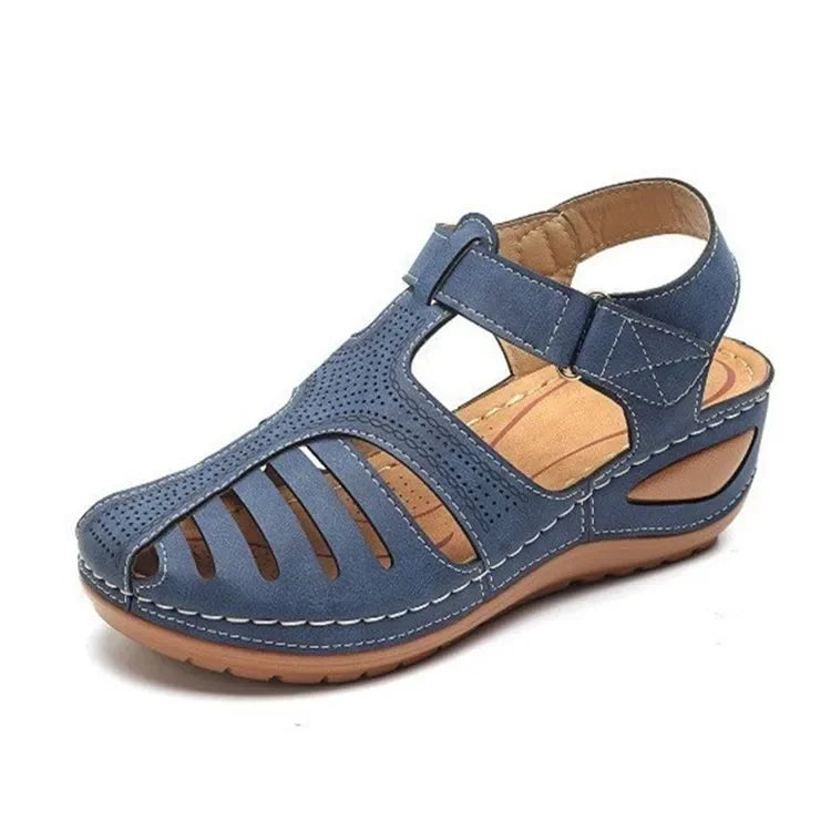 Supportive orthopedic walking sandals for women, offering foot pain relief & comfort for all-day wear.