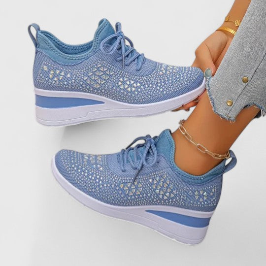 Women's walking shoes designed for foot pain relief, with a supportive & comfortable ergonomic design.