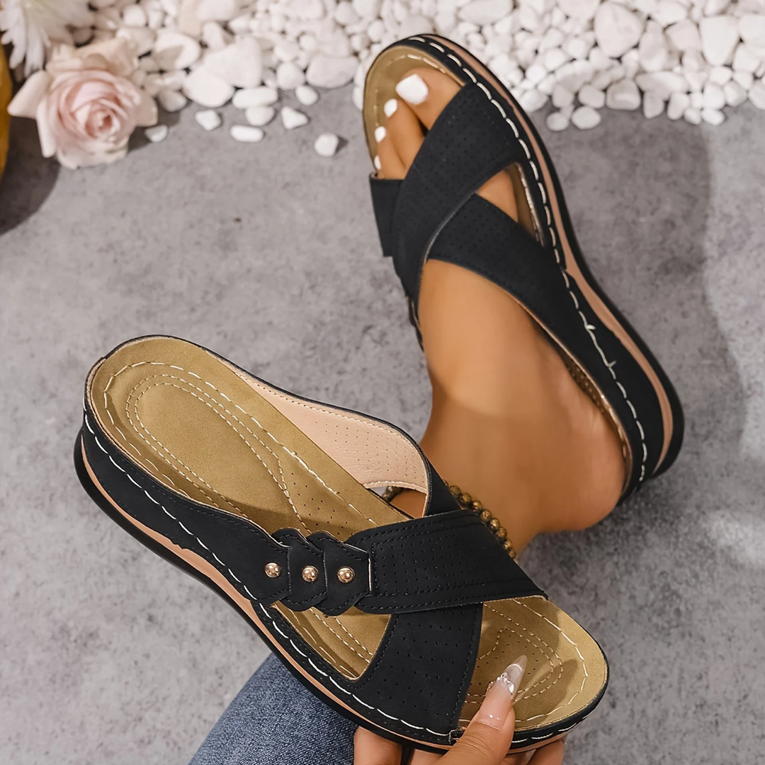 Premium women's orthopedic wedge sandals, ensuring comfort and style for summer outings.