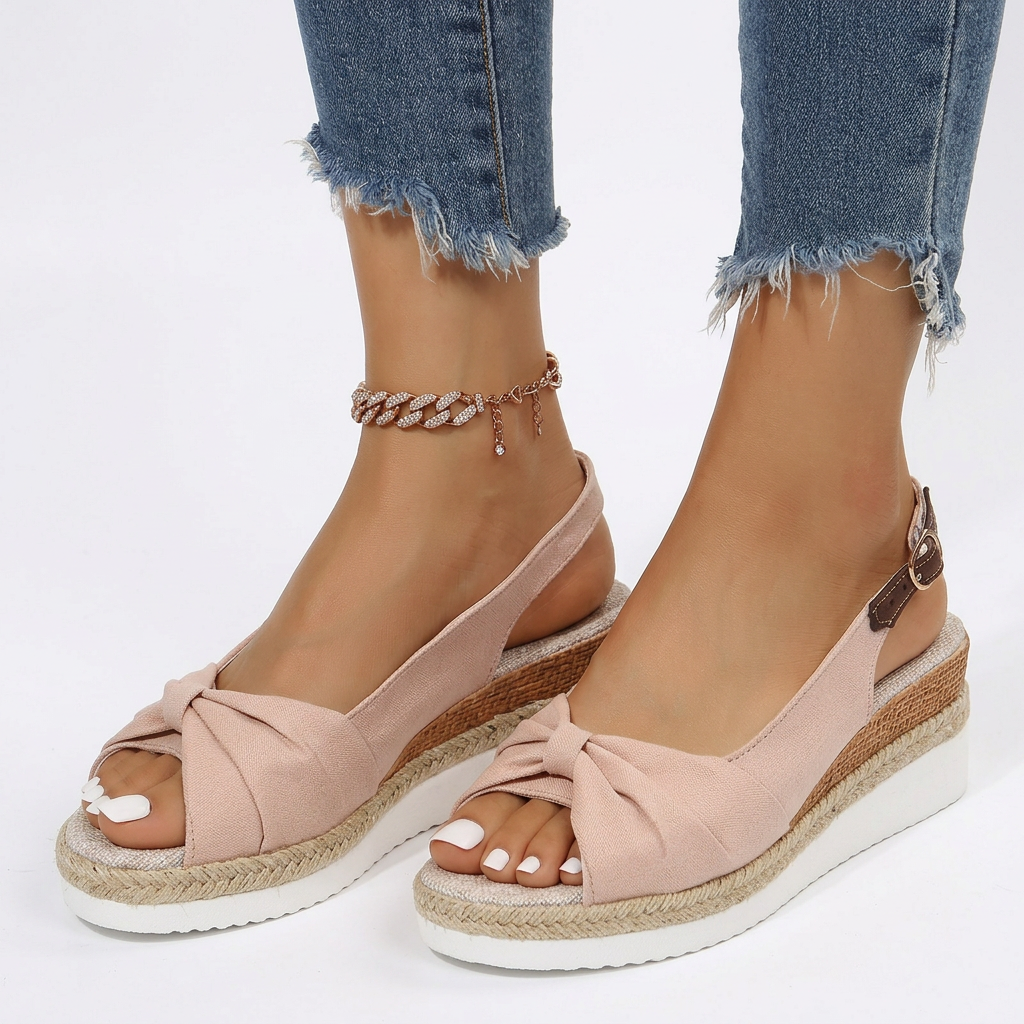 Chic women's orthopedic espadrille wedge sandals with adjustable strap for casual summer comfort.