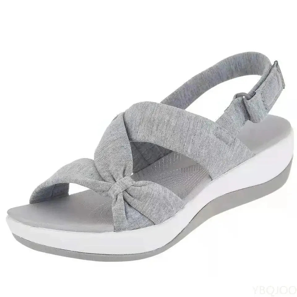Stylish women's casual chic wedge sandals with adjustable strap, perfect for summer walking & foot health.