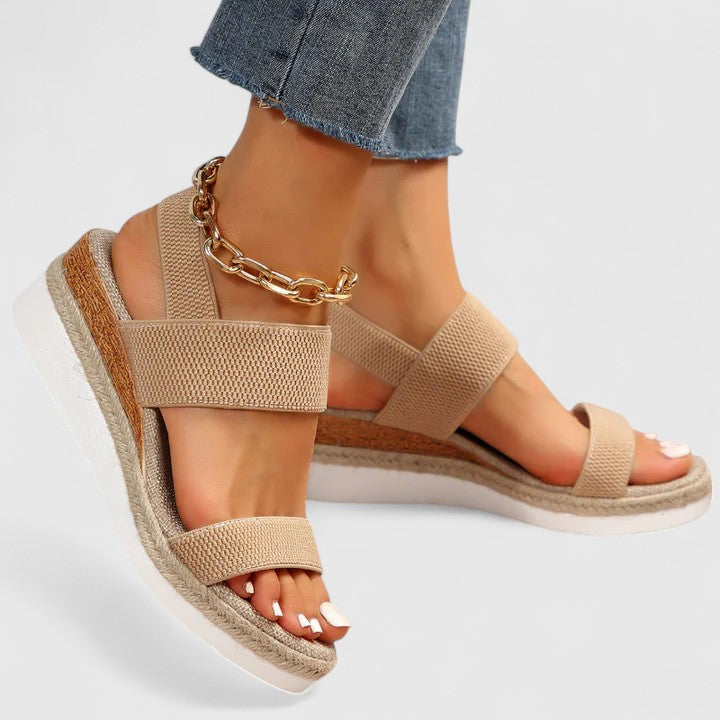 Women's comfortable summer sandals, orthopaedic wedge with arch support.