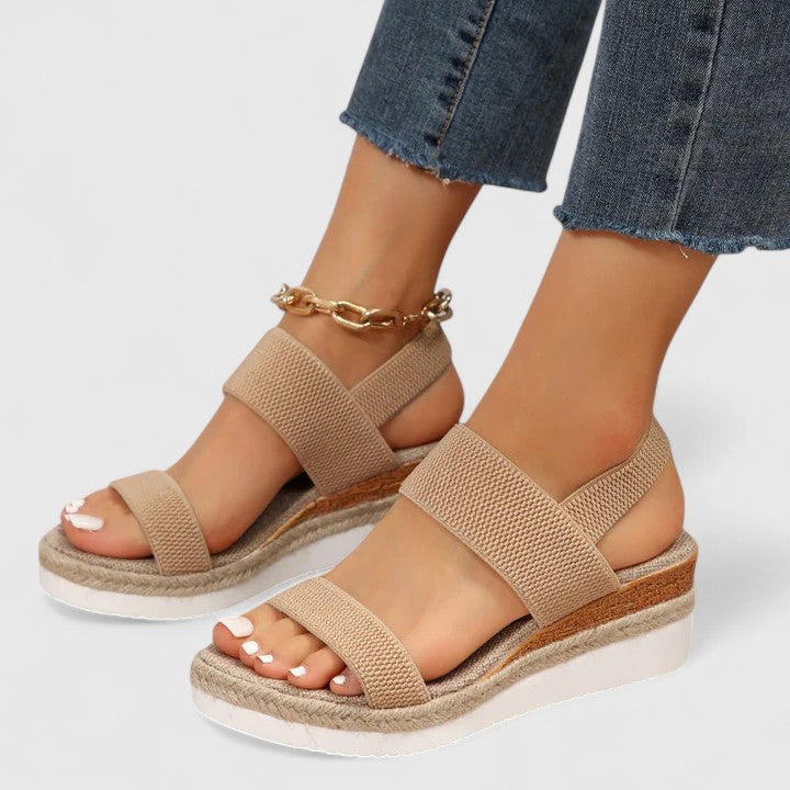 Women's orthopedic comfort sandals, stylish wedge design with arch support.