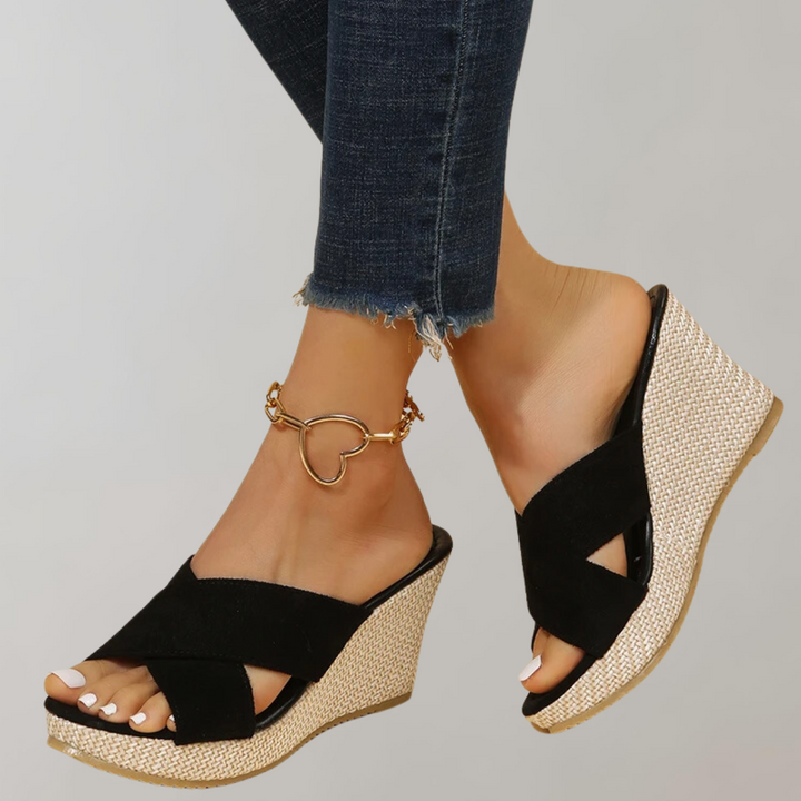 Everyday women's summer sandals: comfy orthopedic wedge design with stylish crisscross straps and arch support.