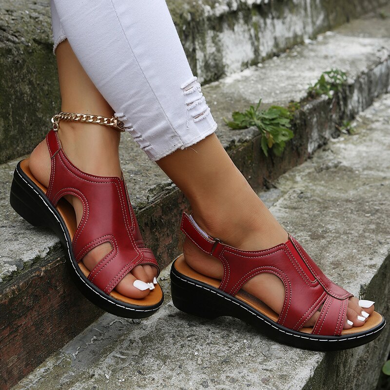 Versatile women's wedge sandals, great for summer, offering orthopedic arch support & comfort.