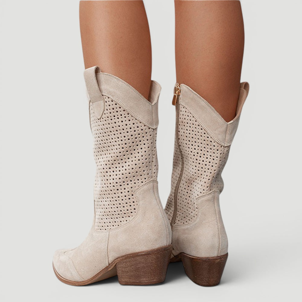 Stylish women's western cowboy fashion boots, ideal for casual daily wear with orthopedic comfort.