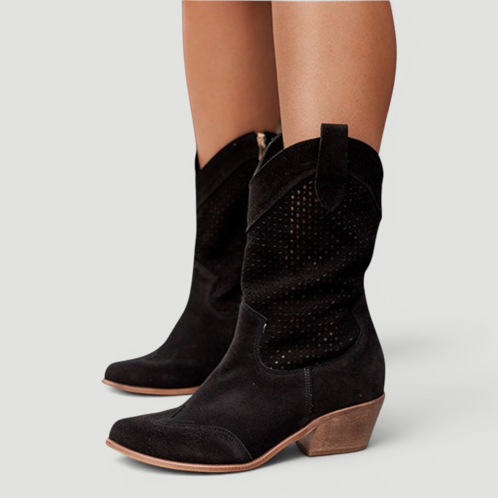 Orthopedic western cowboy fashion boots for women, blending stylish design with essential arch support.
