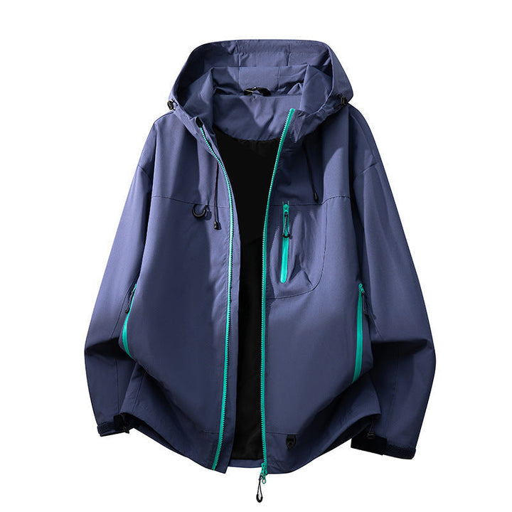 Back view: Women's hiking jacket, showing comfortable fit and mobility for outdoor adventures.
