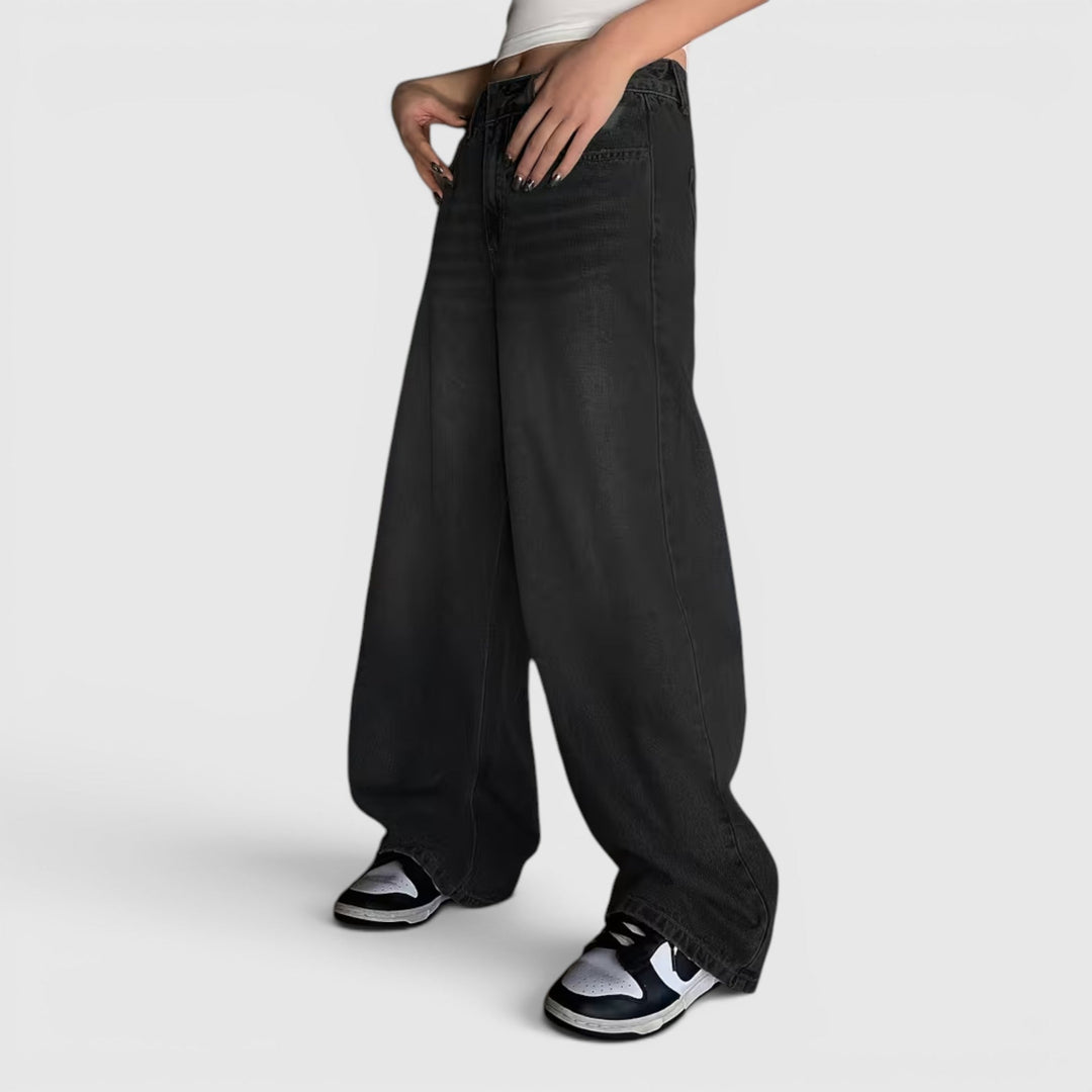Women's oversized baggy pants with a loose fit, floor length style, perfect for casual wear.