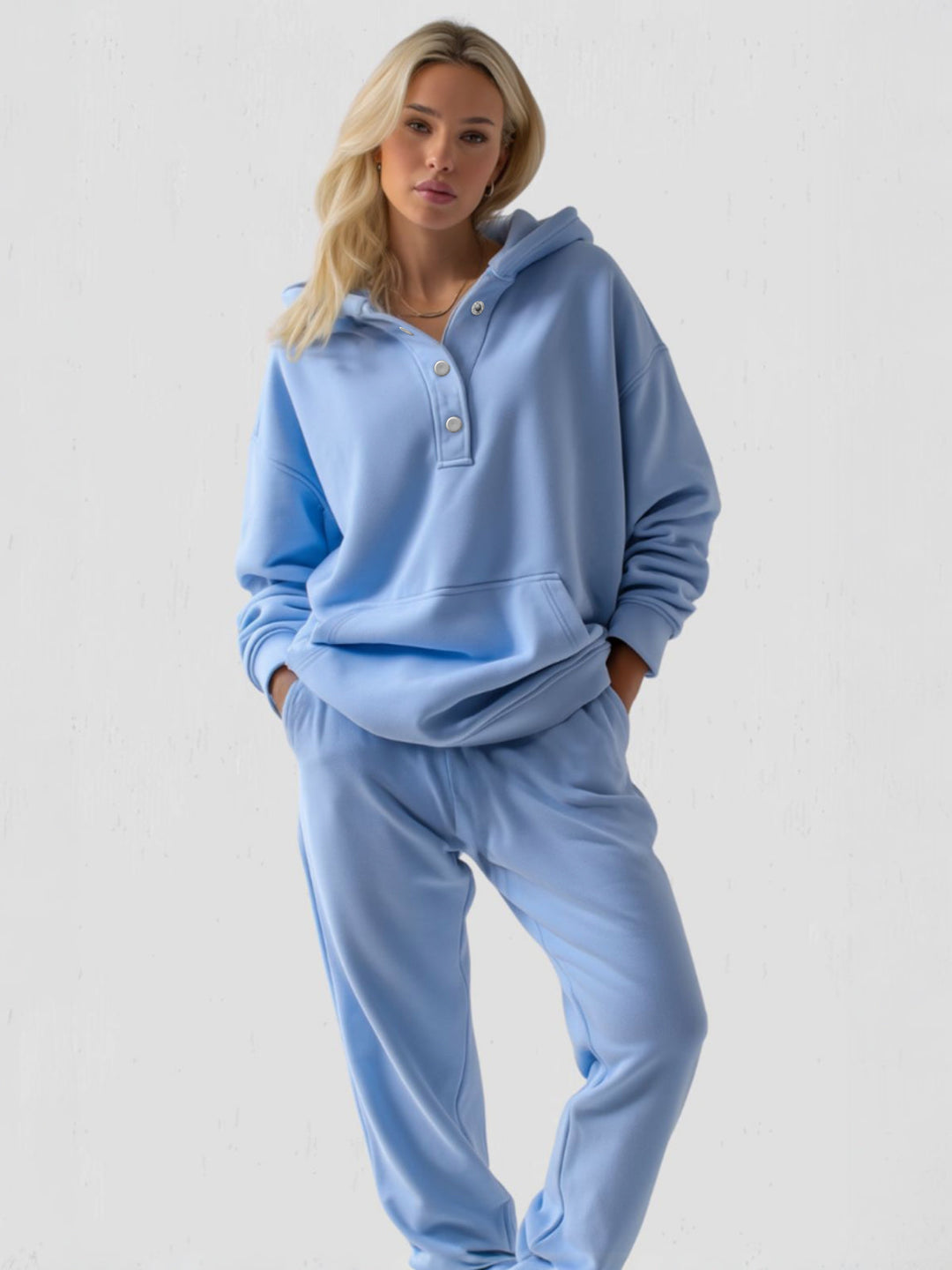 Relaxed fit women's cotton hoodie, a versatile piece for loungewear and casual outings.