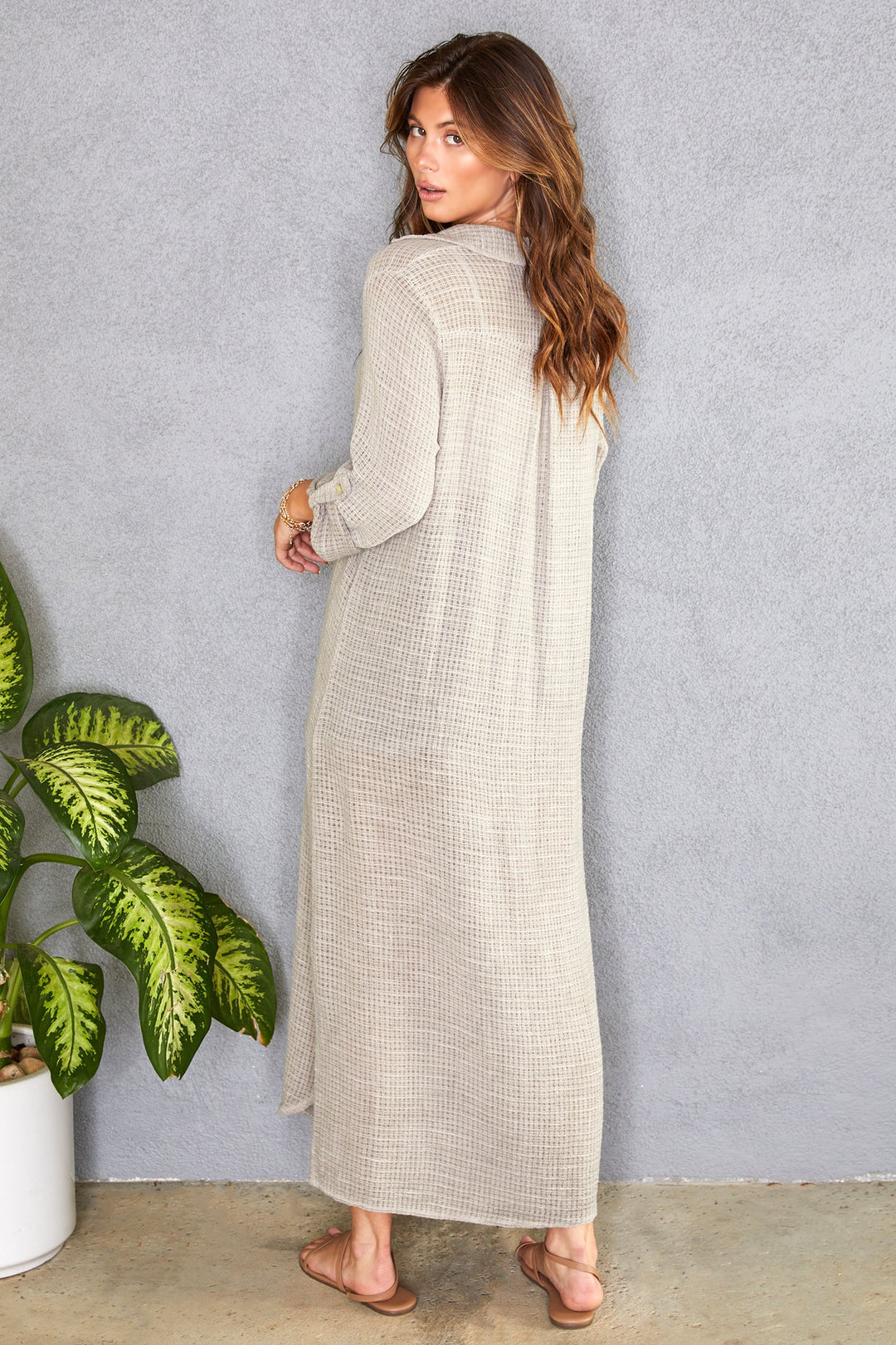 Italian craftsmanship in a women's oversized maxi shirt dress