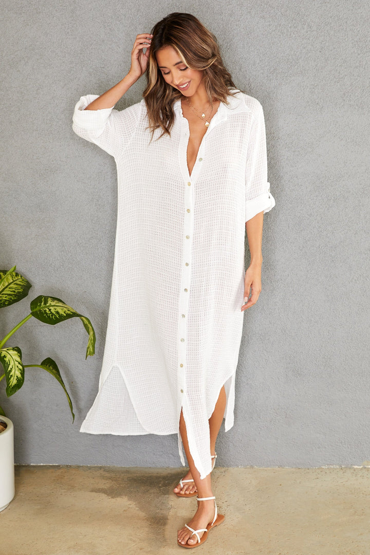 Comfortable and stylish oversized maxi shirt dress for women