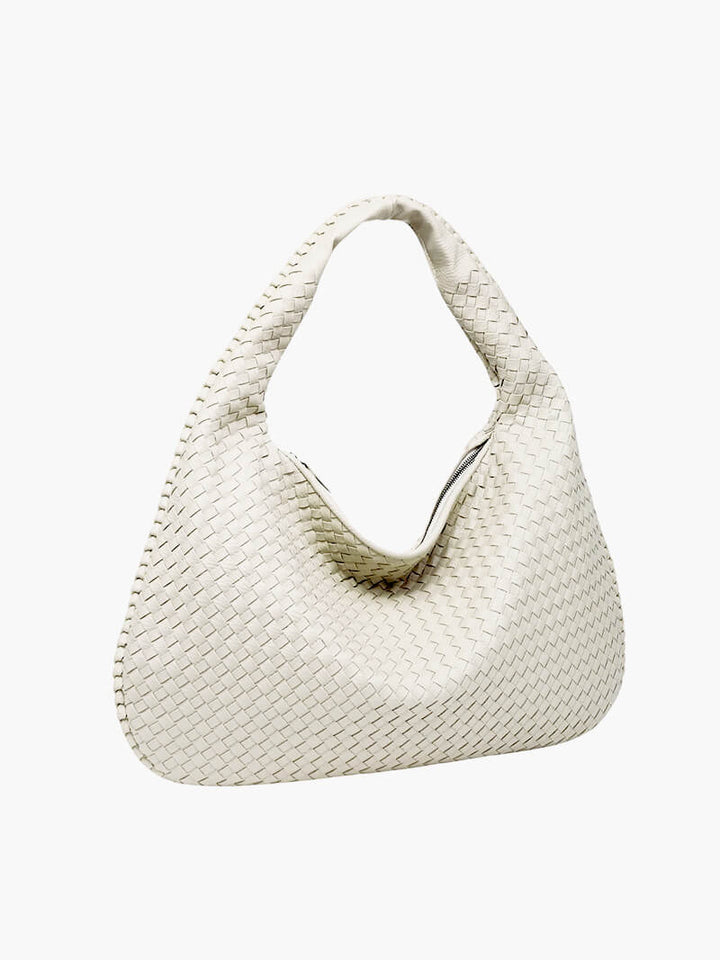 Minimalist woven tote bag, a spacious and casual everyday carry for women.