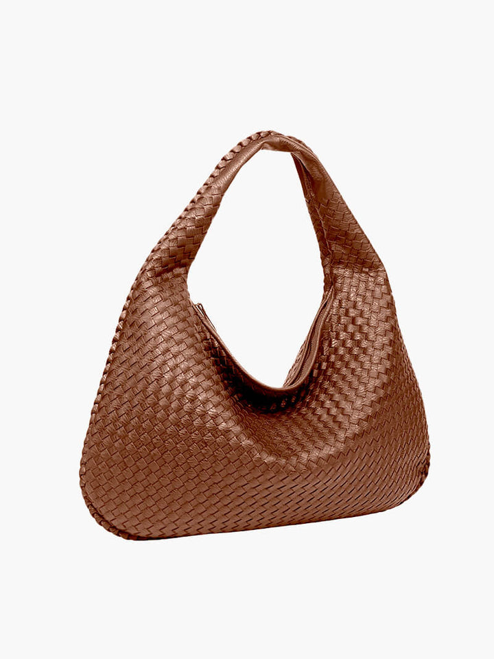 Oversized woven shoulder bag, perfect for travel & everyday use, spacious.