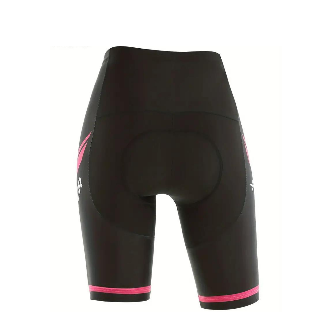 Women's padded cycling shorts with breathable stretch fabric for ultimate comfort during road or indoor cycling.
