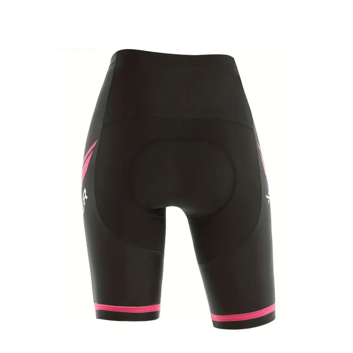 Women's padded cycling shorts with breathable stretch fabric for ultimate comfort during road or indoor cycling.