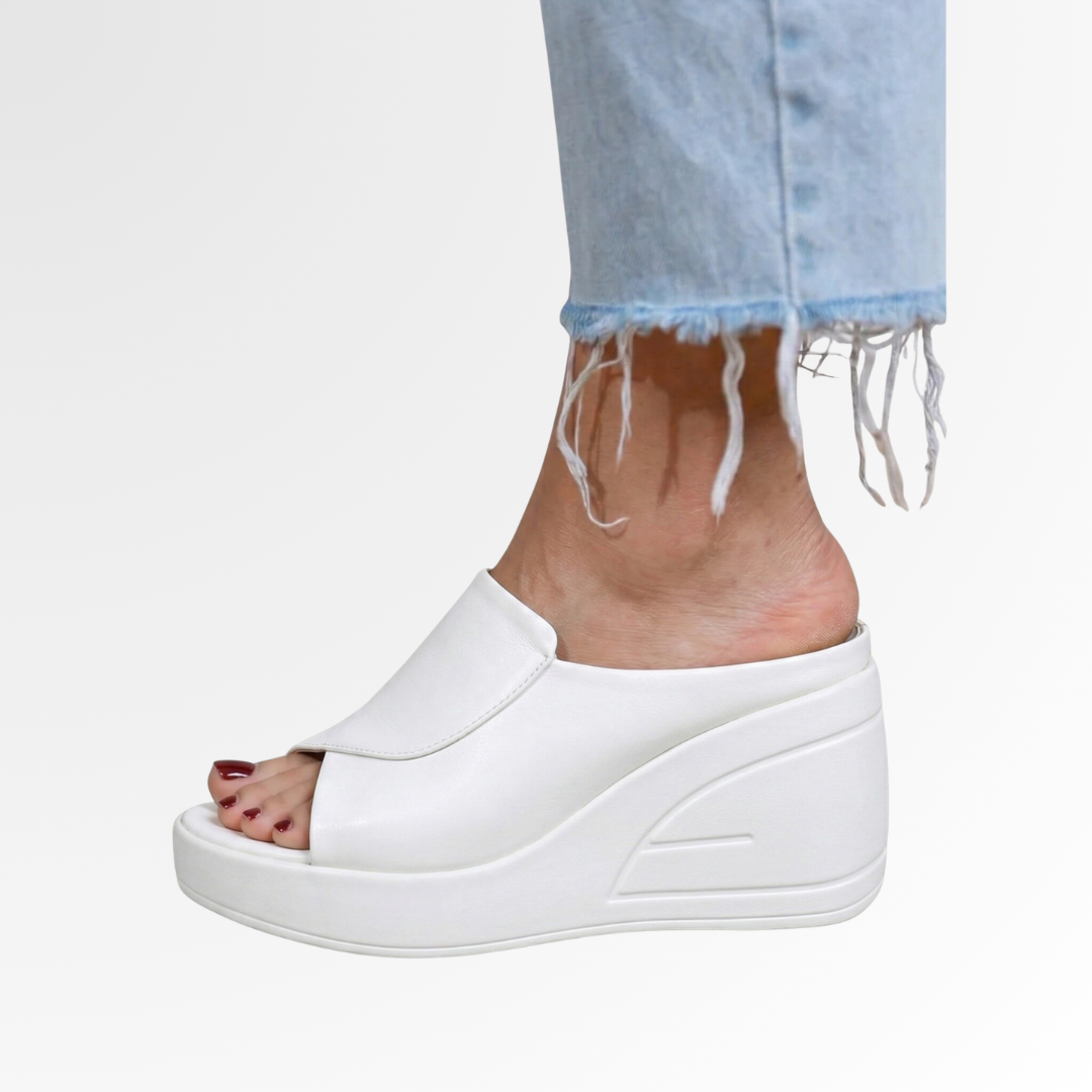 Stylish women's peep toe platform wedge sandals providing orthopedic arch support & ultimate comfort.