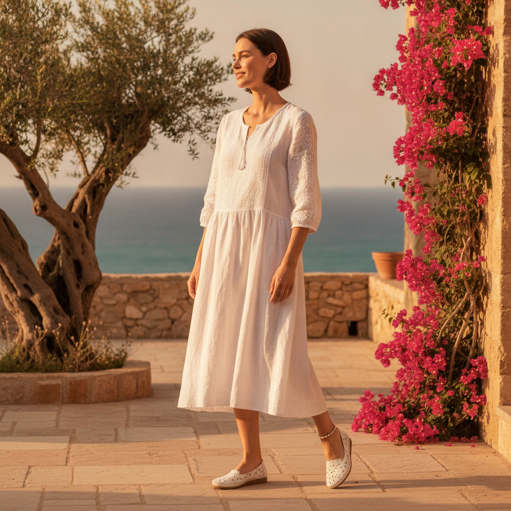 Women's perforated slip-on flats for all-day comfort. Breathable everyday casual shoes.