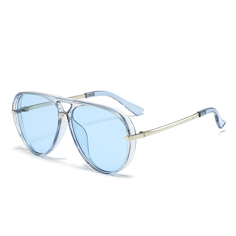 Modern women's aviator sunglasses, a summer essential with advanced UV protection and chic design.