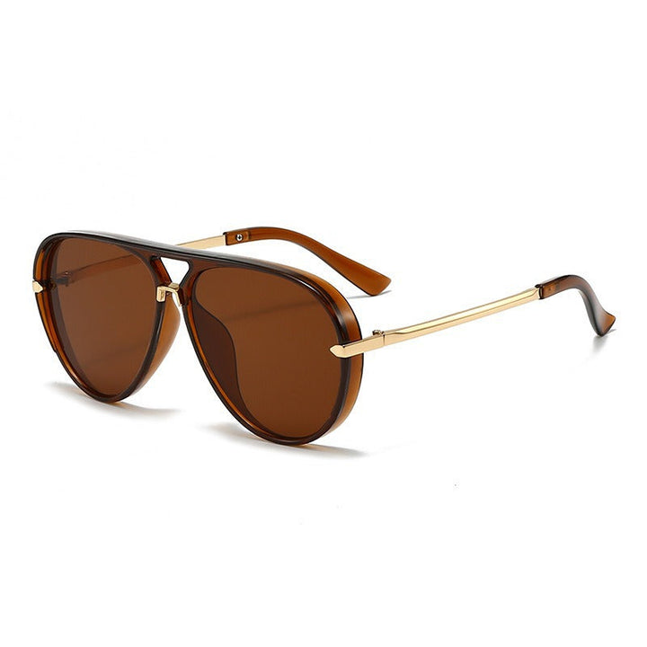 Women's aviator sunglasses, black frame, advanced UV protection, a chic & functional accessory.