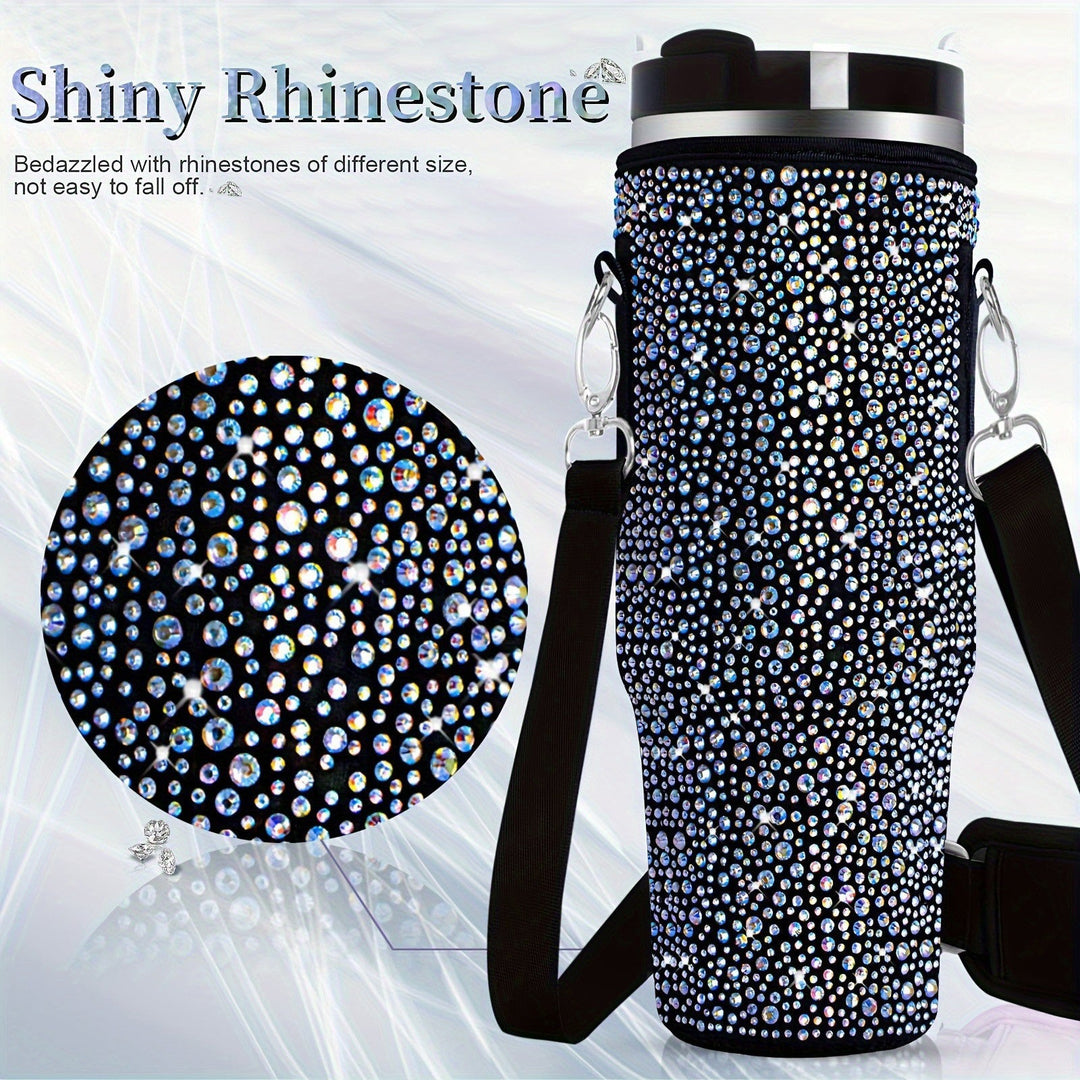 Premium women's insulated bottle, keeps beverages cold 24h/hot 12h, with trendy carry bag.