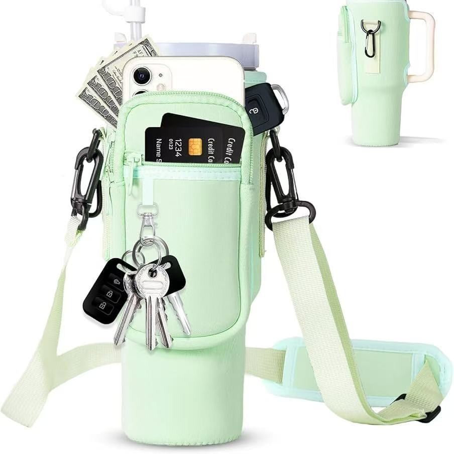 Gift-ready women's thermal water bottle with a high-quality, adjustable strap carry bag.