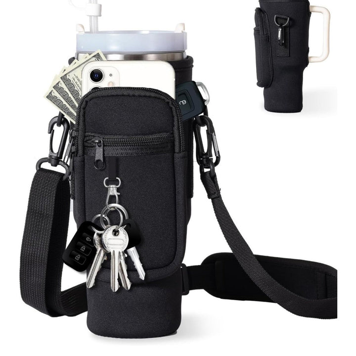 Durable insulated water bottle for women, with a stylish, padded carry bag for ultimate protection.