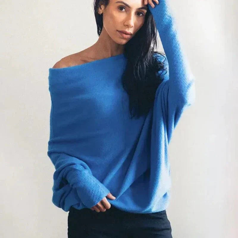 Versatile neutral women's loose sweater, chic everyday fashion & comfortable style.
