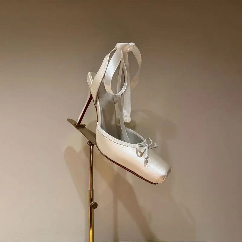 Women's platform ankle strap high heels, the perfect comfortable & elegant wedding guest dress shoes.