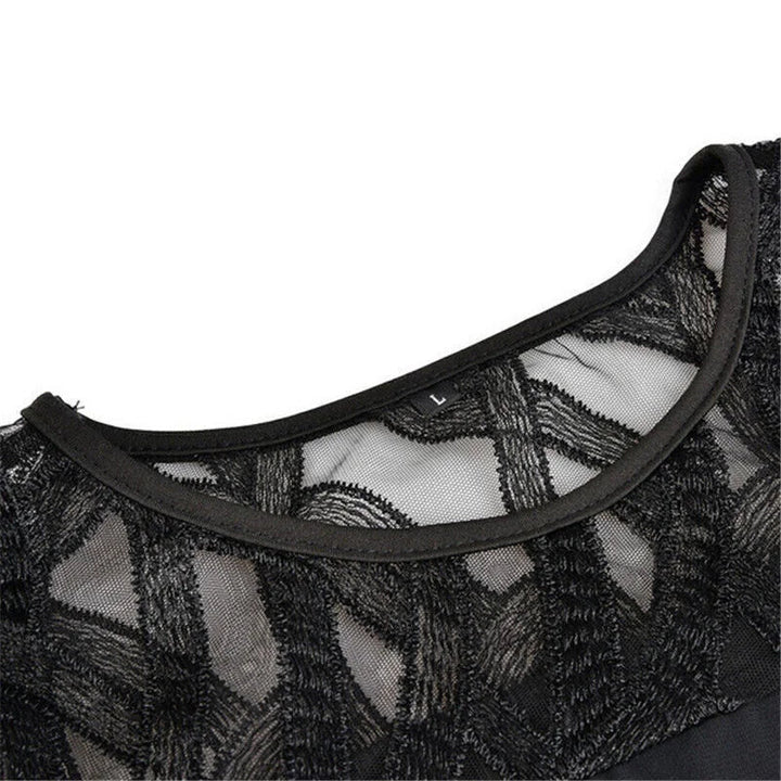 Draped plus size midi dress for women, featuring an elegant flow and modern geometric cut-out sleeves.